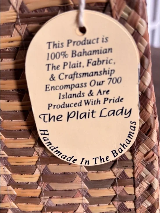 The Plait Lady - Bahamian Handwoven Straw Tote - Picture 3 of 6